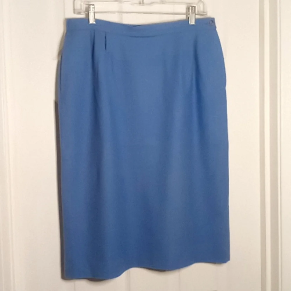 wool Pendleton straight skirt VTG 14 Blue